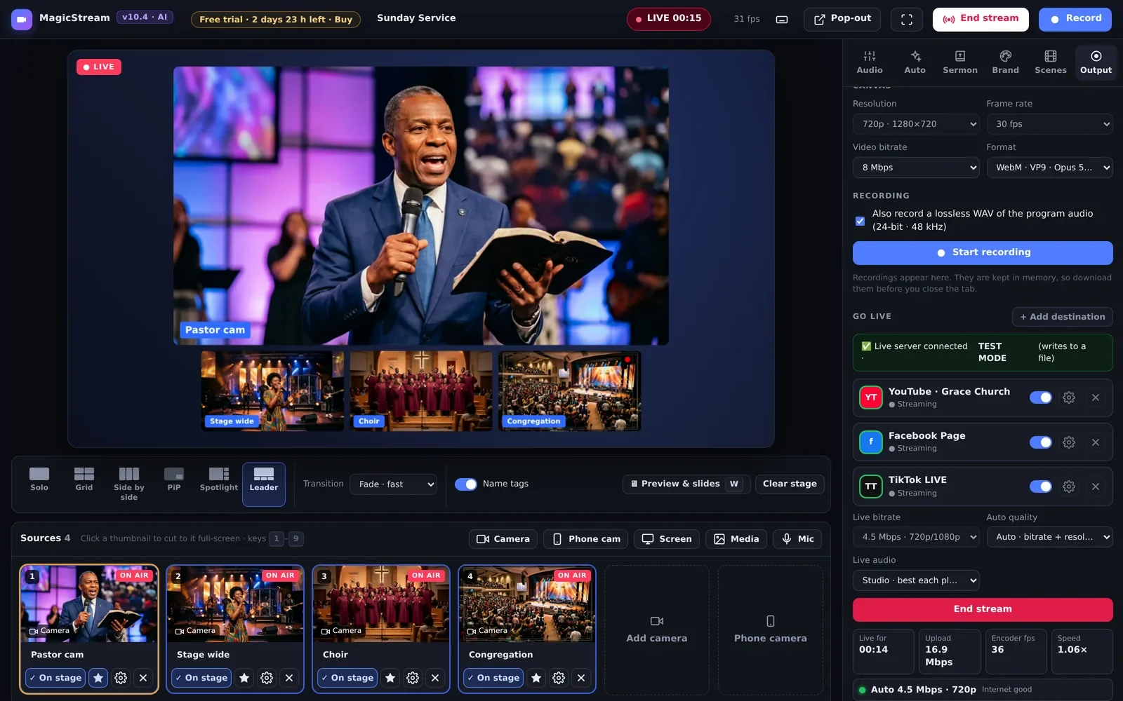 Going live on YouTube, Facebook and TikTok at once